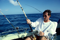 Fishing with sunglasses